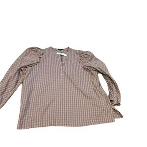 J.Crew Smocked Cotton Poplin Puff-sleeve Top in Gingham- NWT XL Cozy versatile